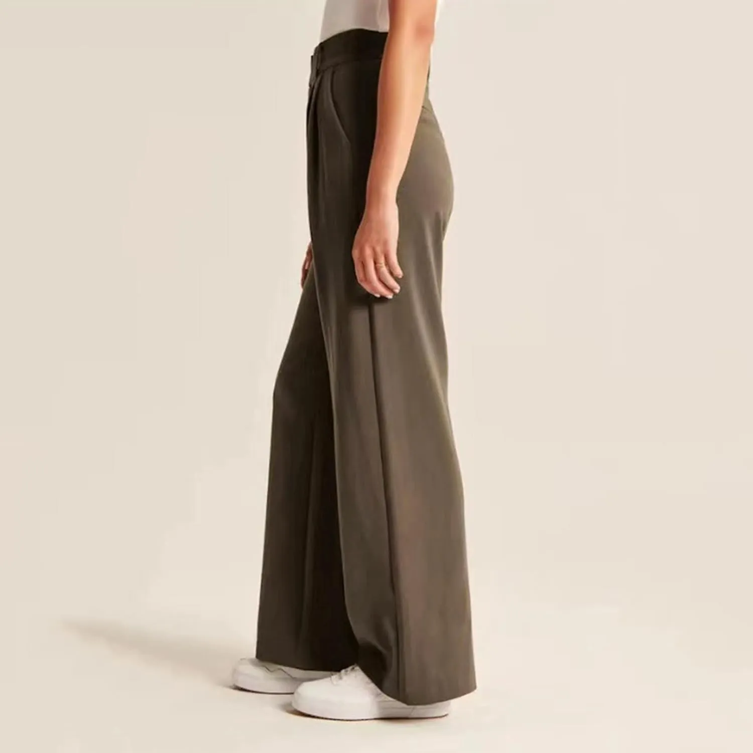 Women's Cotton Linen Summer Fashion Pants Elastic Waist Long Lounge Slim Fit Trouser Trendy