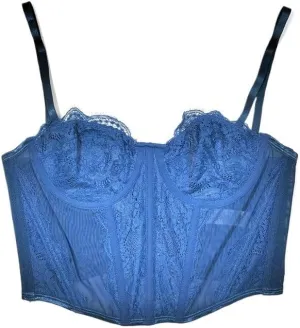 Women's Lace Camisole Top with Bottoming Top Waist Mesh Chest Wrap Thin Underwear for Women(Blue,38c)