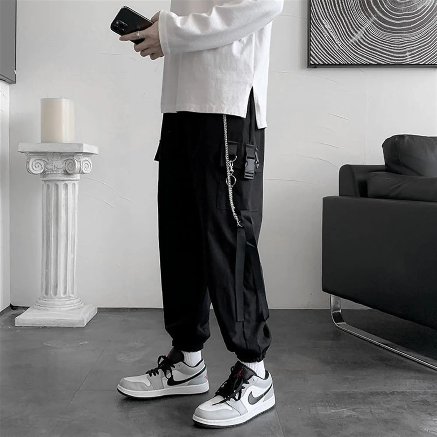 Women's Pants Workwear Women's Fall Loose Loose Elastic Waist Hot Casual Leggings Cool Unisex All Pair with Black
