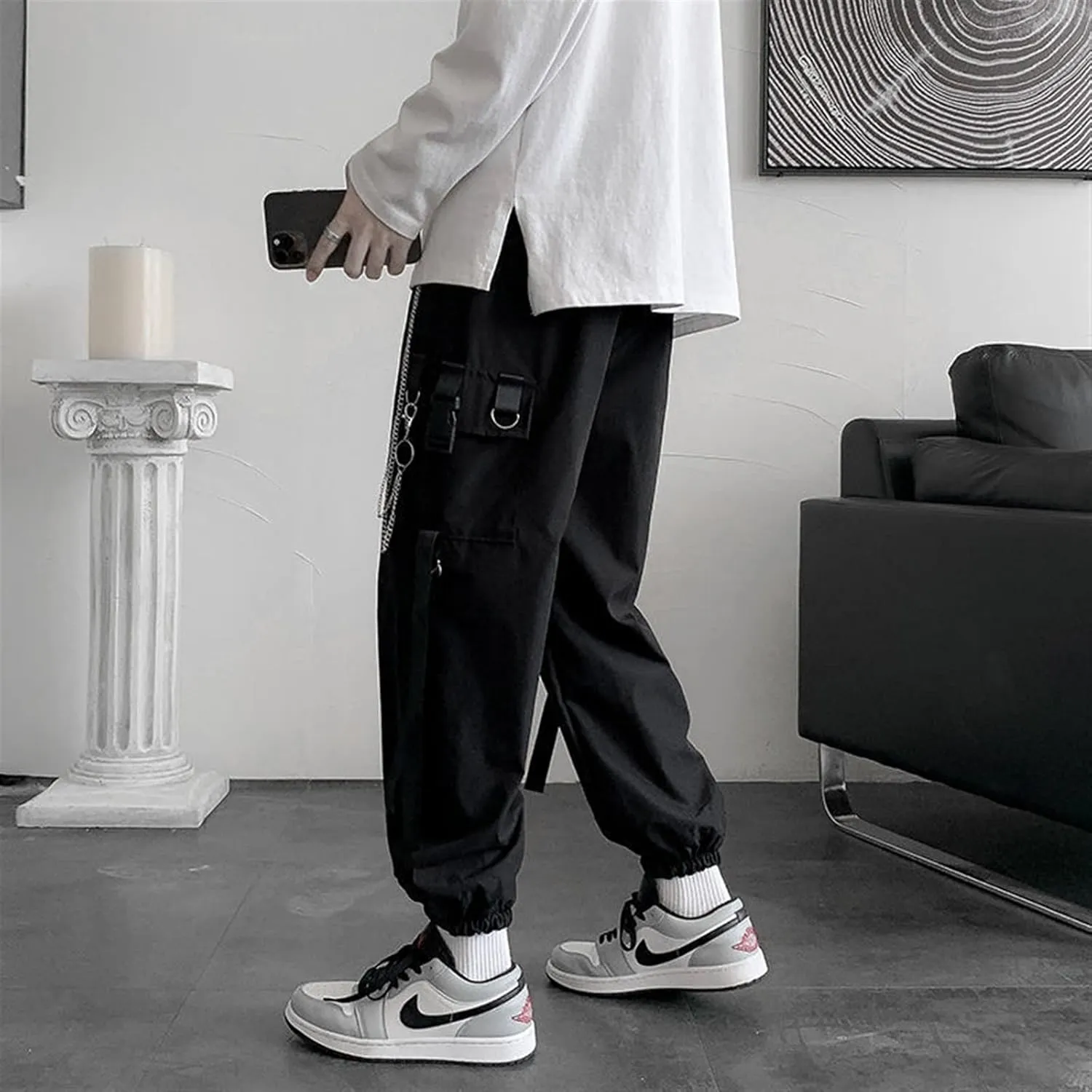 Women's Pants Workwear Women's Fall Loose Loose Elastic Waist Hot Casual Leggings Cool Unisex All Pair with Black