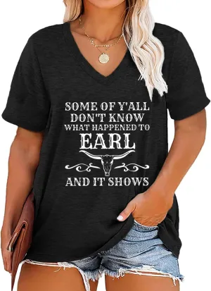 Womens Plus Size T Shirt Country Music Cowgirl Shirt Vintage Cow Printed Tshirts V Neck Short Sleeve Tops
