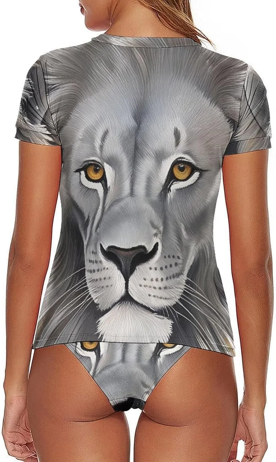 Women's Rash Guard Short Sleeve Swim Shirts Quick Dry Swimsuit Top UV Sun Protection Bathing Suit Top