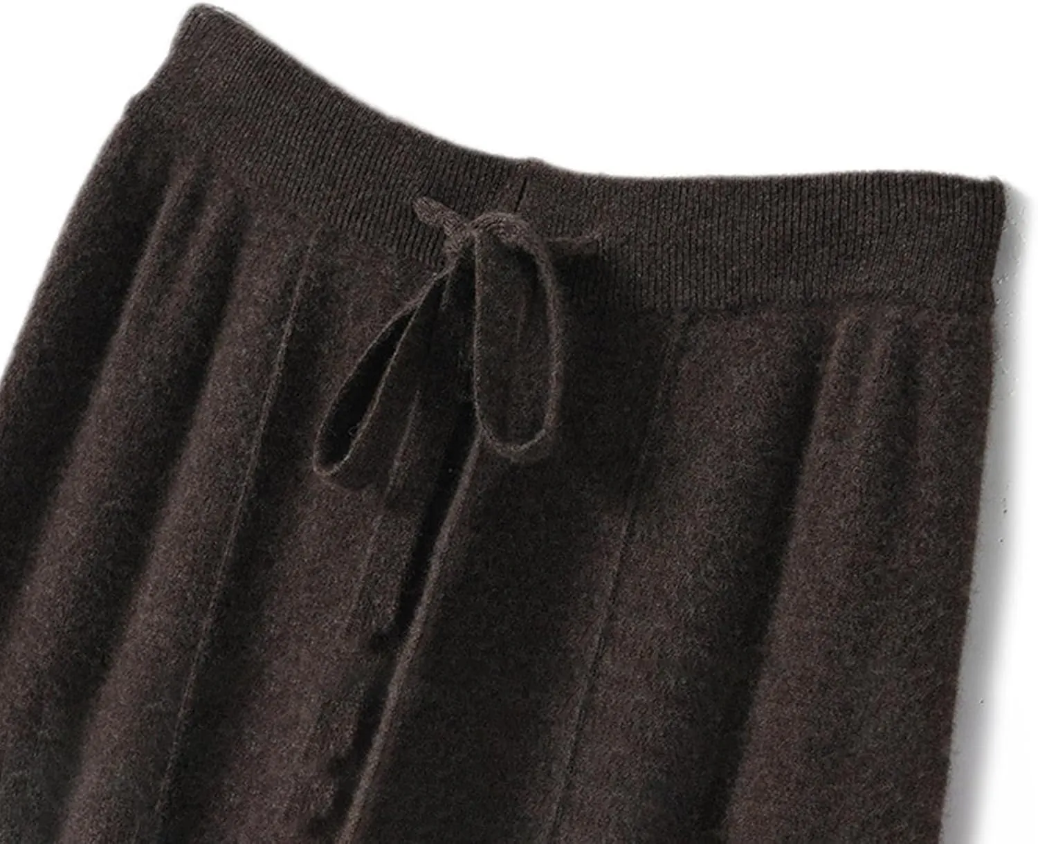Women's Solid High Waist Knitted Wide Leg Pant Fall Winter Warm Drawstring Elastic Wide Leg Pants