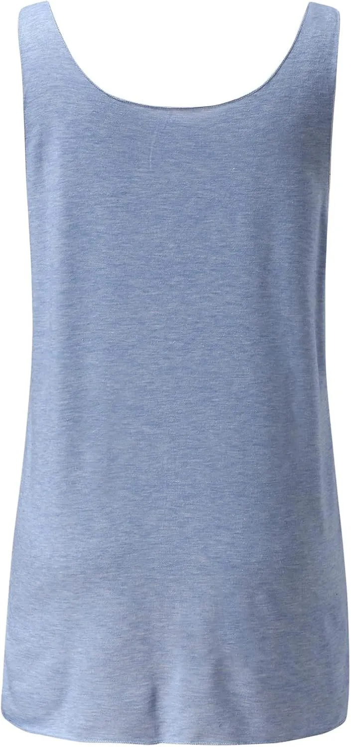 Womens Spaghetti Strap Tank Top Sleeveless Oversized Summer Beach Camisole Cute Loose Basic Cami Fashion Dressy Top
