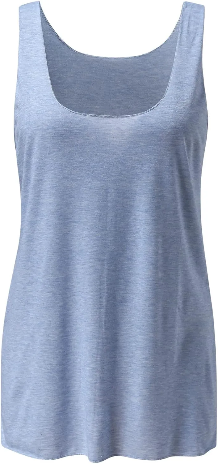 Womens Spaghetti Strap Tank Top Sleeveless Oversized Summer Beach Camisole Cute Loose Basic Cami Fashion Dressy Top