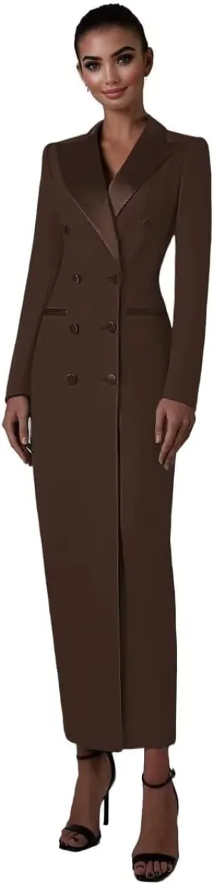 Women's Suit Blazer Formal Suit Skirt Dress Double Breasted Business Casual Pencil Skirt Dress