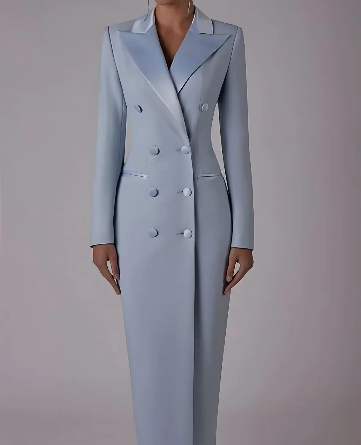 Women's Suit Blazer Formal Suit Skirt Dress Double Breasted Business Casual Pencil Skirt Dress