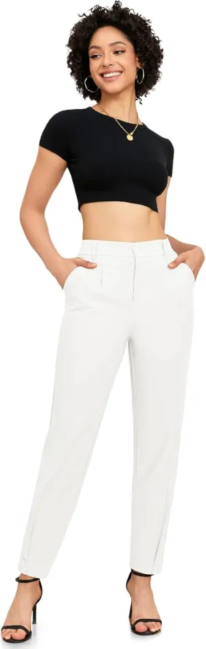 Womens Trendy and Stylish High Waisted Pants Work Pants Or Casual Wear Trousers Ankle Length Trousers