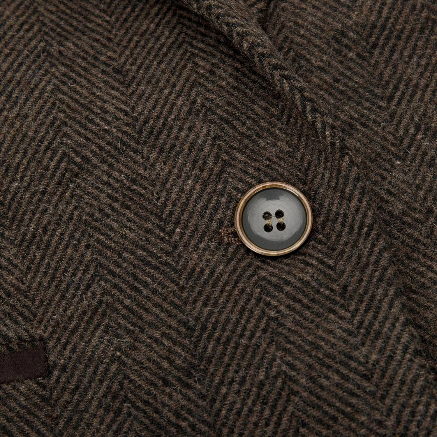 Womens Tweed Herringbone Trousers Brown 1920s Vintage Tailored Classic Smart