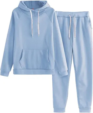 Women's Two Piece Outfits Set Long Sleeve V Neck Clothes Sweatshirt Pullover Tops Wide Leg Pants Sets
