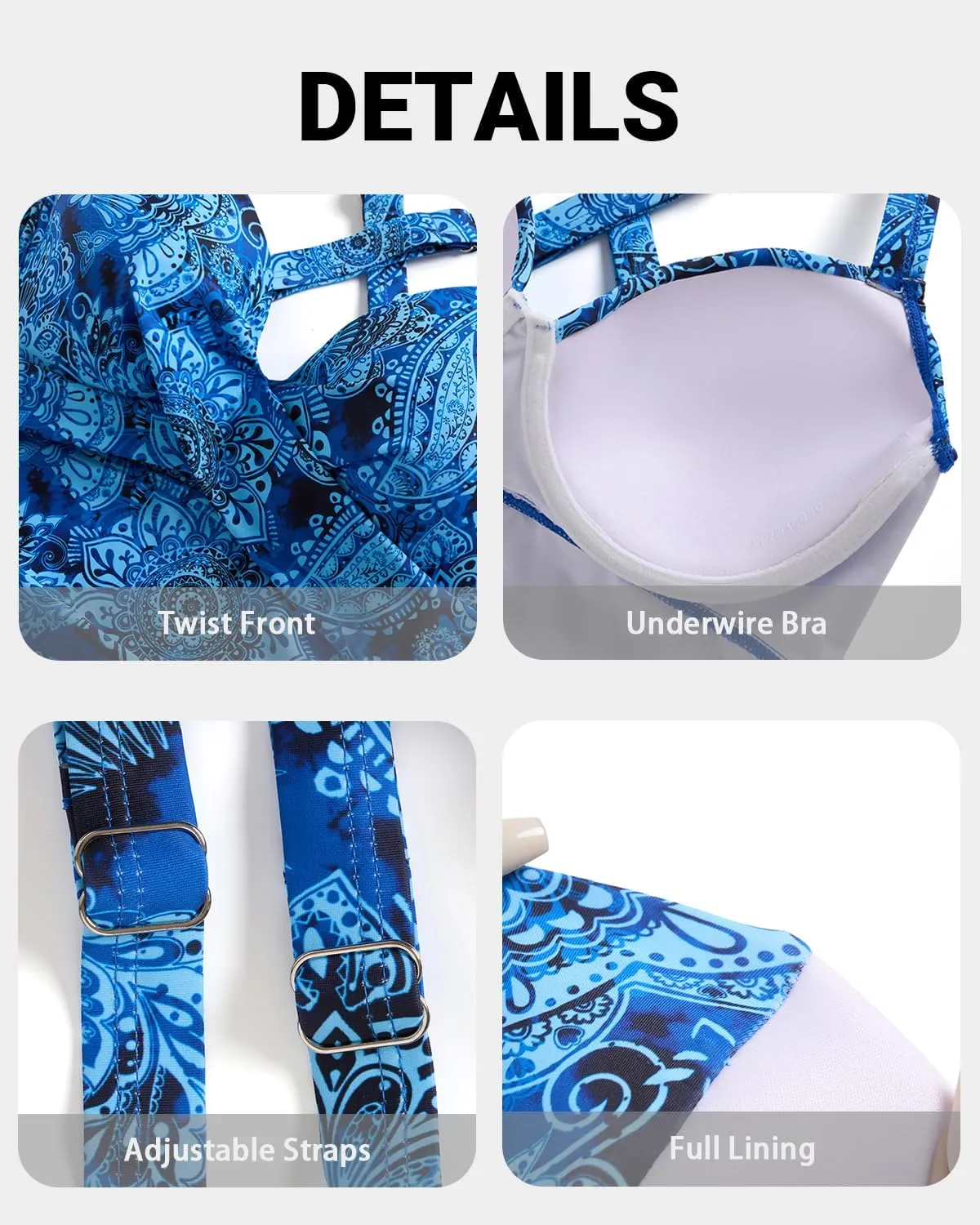 Women's Underwire Tankini Top Only - Push Up Swimsuit Top with Bra Support Tummy Control Bathing Suit Top No Bottom 2025