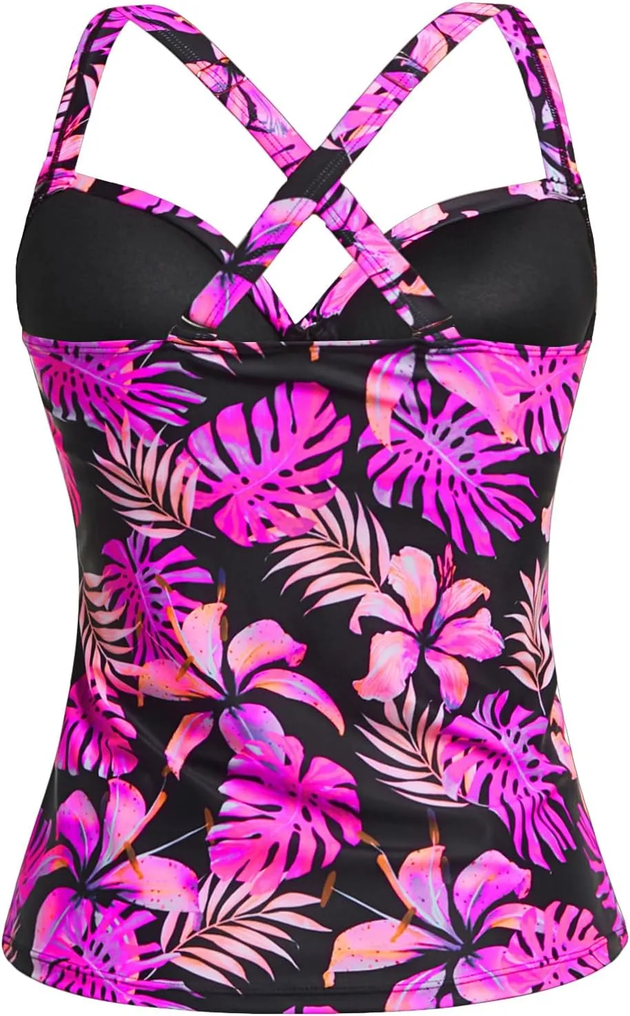 Women's Underwire Tankini Top Only - Push Up Swimsuit Top with Bra Support Tummy Control Bathing Suit Top No Bottom 2025