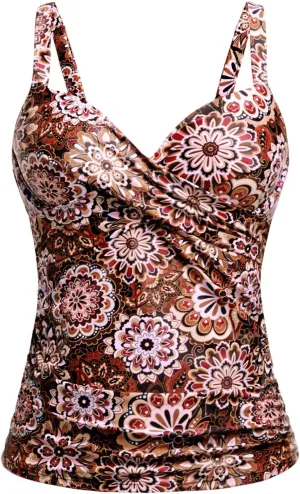 Women's Underwire Tankini Top Only - Push Up Swimsuit Top with Bra Support Tummy Control Bathing Suit Top No Bottom 2025