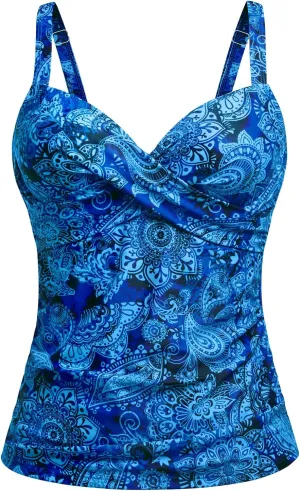 Women's Underwire Tankini Top Only - Push Up Swimsuit Top with Bra Support Tummy Control Bathing Suit Top No Bottom 2025