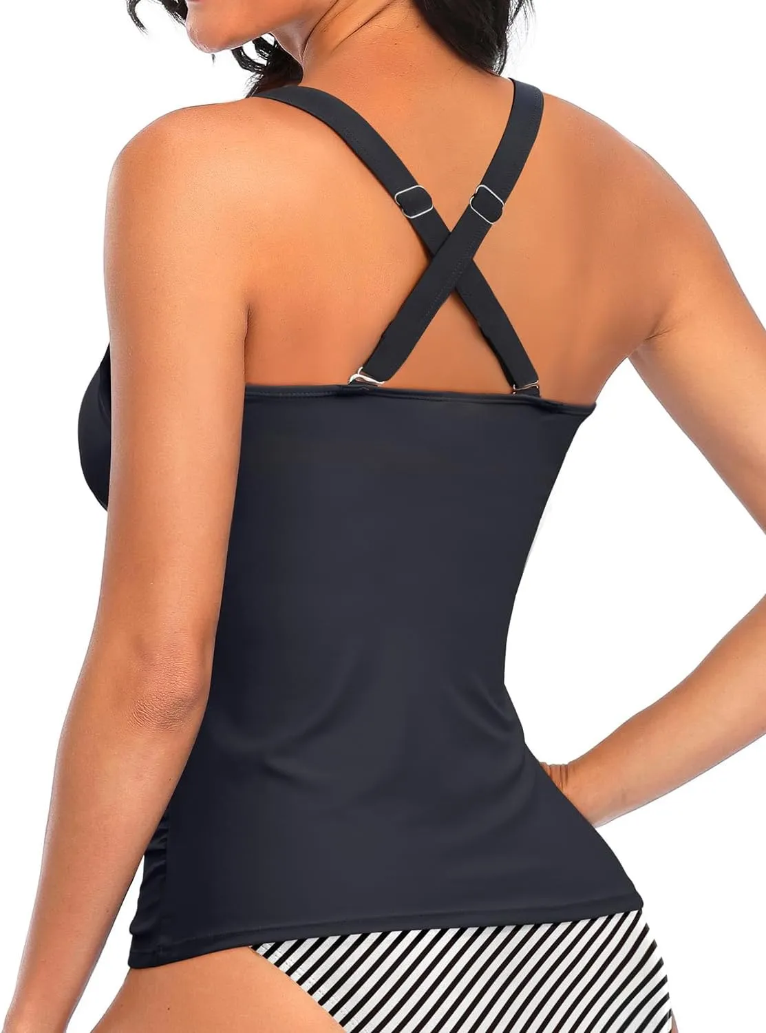 Women's Underwire Tankini Top Only - Push Up Swimsuit Top with Bra Support Tummy Control Bathing Suit Top No Bottom 2025