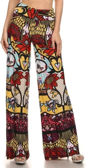 Yelete Women's High Waist Wide Leg Palazzo Pants with Foldover Waist Band