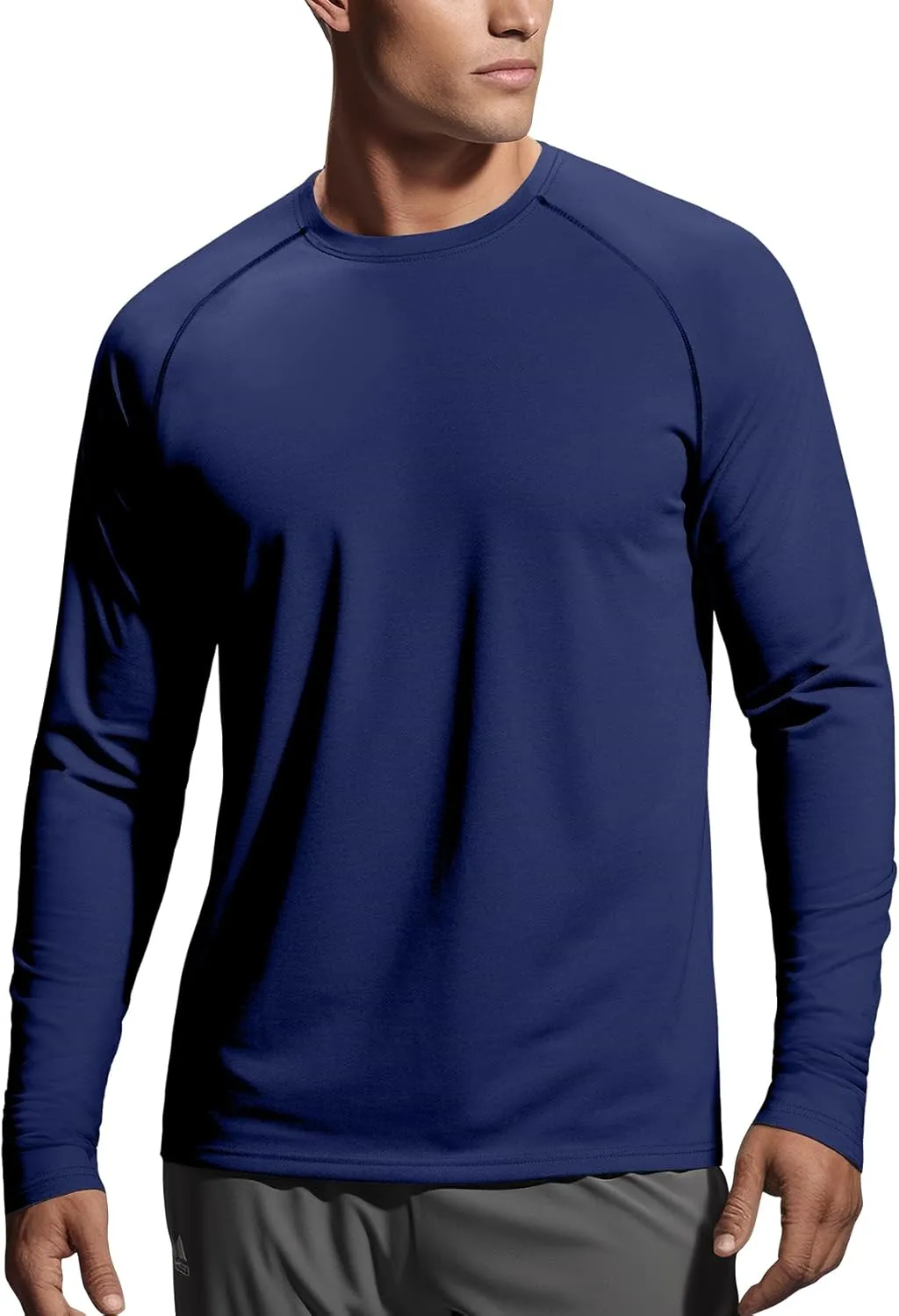 Zengjo Mens Long Sleeve Workout Shirts Moisture Wicking Running Athletic Sport Performance T-Shirt Lightweight SPF Sun Shirt