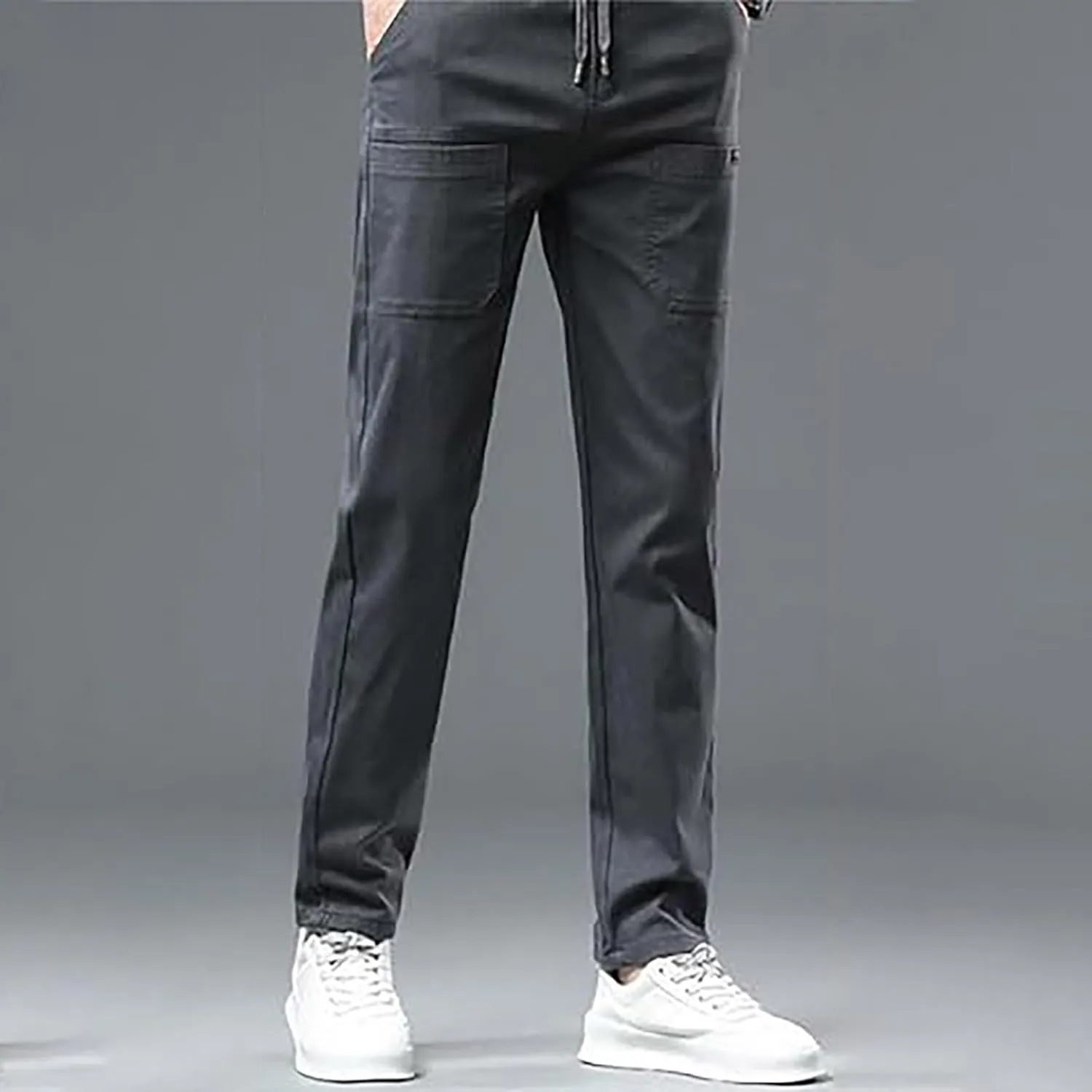 ZYXTIM Men's Ice Silk Jogging Bottoms Oversize Elastic Waist Quick Dry Workout Sweatpants Training Running Casual Lounge Pant